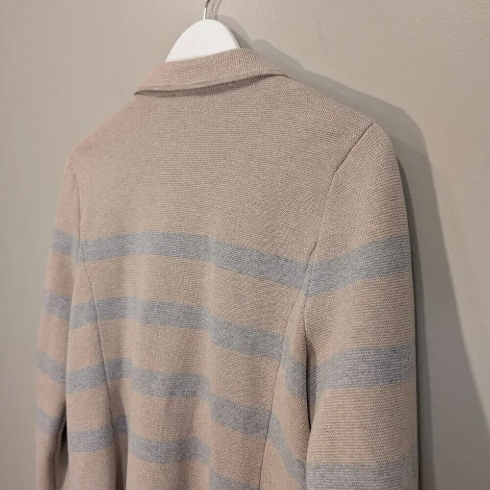 Talbots Sweater Blazer Beige Grey Business Casual Brunch Classic Layer - Size LP